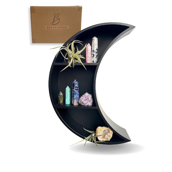 Other - Moon Wall Organizer Storage Shelves for Photos, Rustic, Space Room